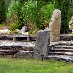 theater in the round constructed of Goshen stone