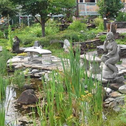 water garden with mernmaid